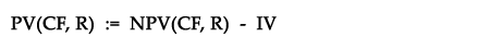 Net Present Value, NPV, in $ dollars